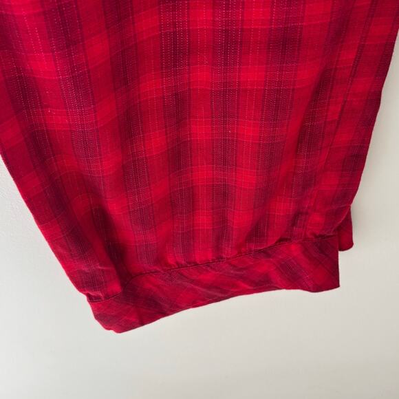 Victoria's Secret Red Christmas Plaid Button Down Pajamas 2 Piece Size Medium - Picture 8 of 9